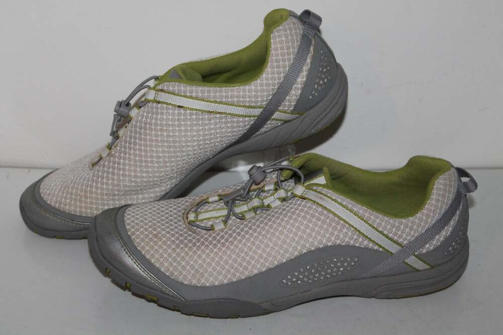 Clarks Athletic Casual Sneakers, Women's 12, Gray Silver Lime, Sporty, Comfort